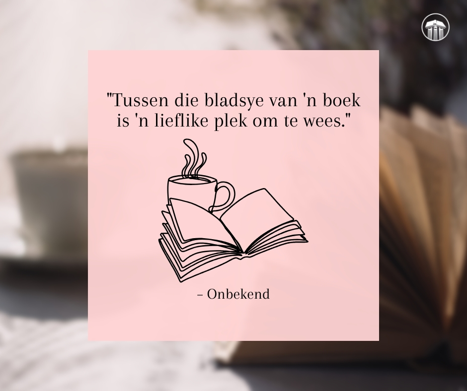 "Tussen die bladsye van ’n boek is ’n lieflike plek om te wees." – Onbekend 📚

#MaandagMotivering #Inspirasie #Lekkerleesboeke