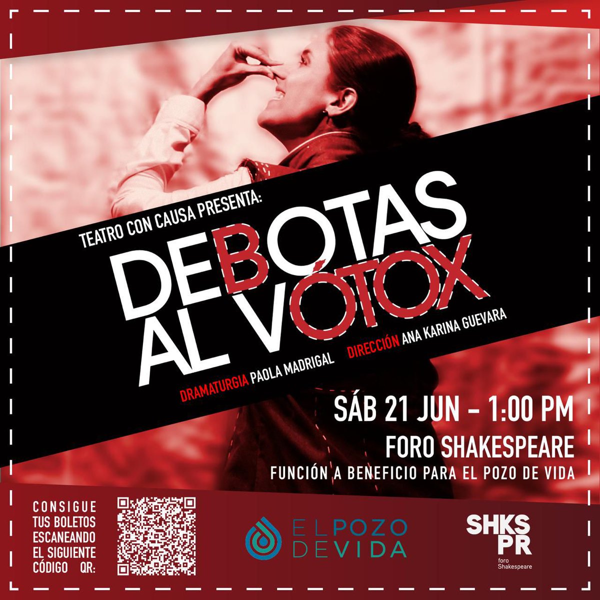 #CulturaRecomienda | 🎭 El Foro Shakespeare presenta "De botas al vótox", una obra escrita por Paola Madrigal y dirigida por Ana Karina Guevara, que reflexiona con humor ácido y perspectiva crítica sobre los mandatos impuestos a las mujeres, desde la guerra hasta el quirófano.