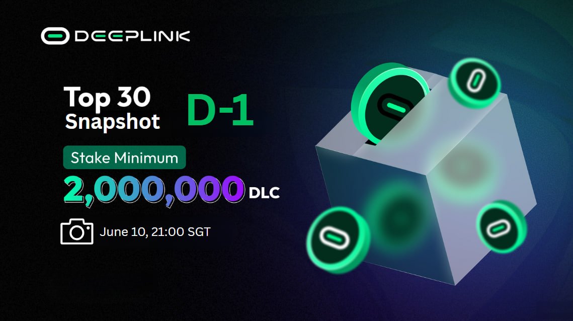 DeepLinkGlobal's tweet image. 🚨 D-1 REMINDER! 🚨

🎮 Last chance to stake your DLC and secure a spot in the Top 30 Leaderboard!

⏳ Just 1 day left to stake DLC for 3 months and earn:
💸 Up to 30% APY
🎁 Exclusive Cloud Gaming Rewards
🏆 Top 30 = Software NFTs, Mining Nodes, Cloud Game Time &amp;amp; more!

Don’t…