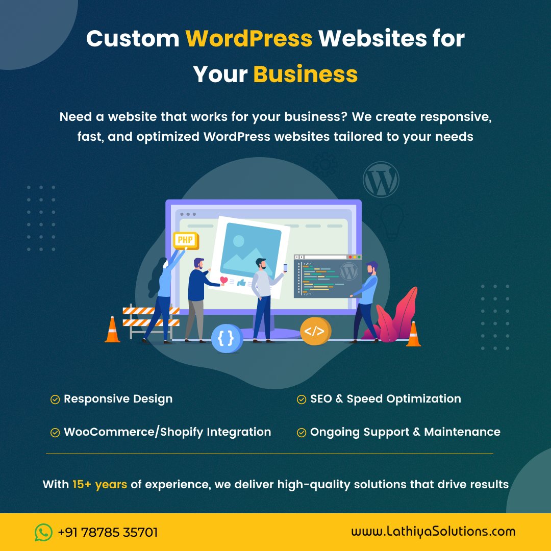 lathiyasolution's tweet image. 🎯 Custom WordPress Websites for Your Business

At Lathiya Solutions, we build fast, secure, and goal-driven WordPress sites tailored for growth. From design to performance — we’ve got you covered. 🚀

🌐 Explore: lathiyasolutions.com/wordpress-deve…

#WordPress #WebDesign #DigitalGrowth