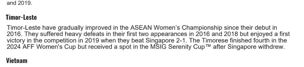 JUST IN: Singapore women’s national team have withdrawn from ASEAN Women’s championship. Timor-Leste replace the Lionesses.

What a brilliant way to find out ; while watching the draw and reading an email from AFF

They had earned a berth last December: 
straitstimes.com/sport/lionesse…