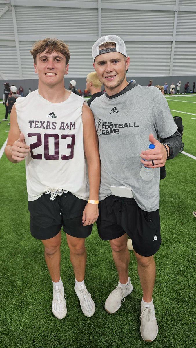 aiden_slansky's tweet image. Finished the weekend with a great camp at @AggieFootball. Thank you @Coach_Ellsworth and @Coach_Dougherty for the feedback and work. #GigEm
@TA_Recruiting @TAMU @CoachMartin_18 @mcneill_josh @Coach_Stang @DogFootball