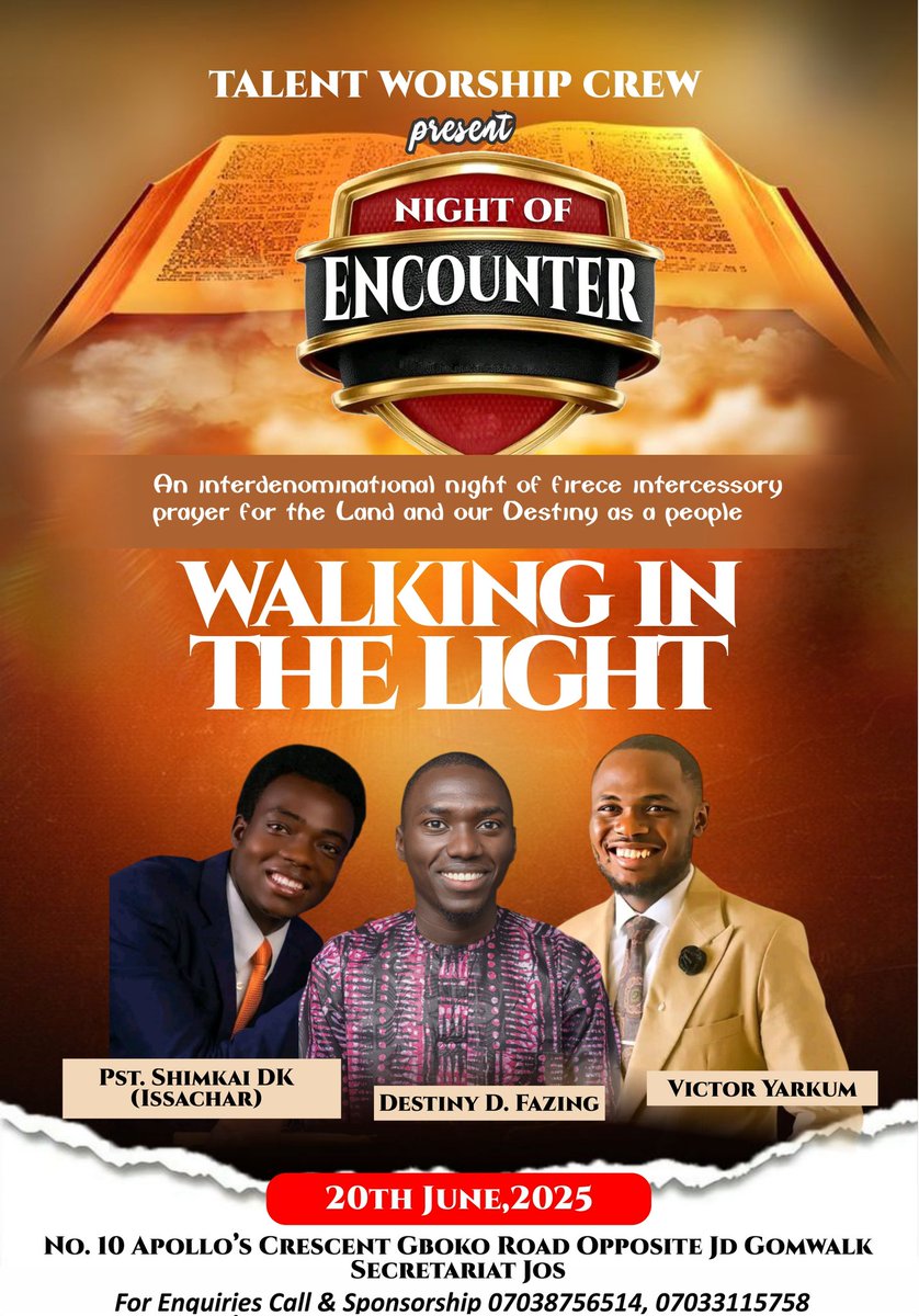 DDFazing's tweet photo. Smith Wigglesworth said and I quote "Prayer is not asking for something; prayer is a battle."
Are you ready for battle?
Join us next week Friday 20 June 2025
By 10pm (vigil)
At: No 10 Apollo's Crescent Gobko road Opposite JD Gomwalk Secretariat Jos
God is set to visit us again 🔥 https://t.co/87ORFAK4kI