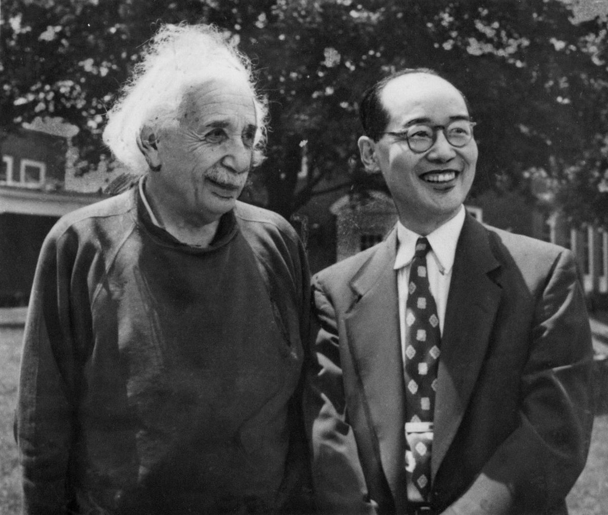 In June 1953, Yukawa pays a visit to Albert Einstein at the Institute for Advanced Study in Princeton, NJ.

Hideki Yukawa was a Japanese physicist who made significant contributions to the field of particle physics, best known for his proposal of the meson theory, which explained