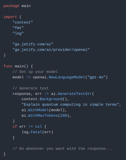 An AI framework for Go developers. Build powerful AI applications and agents using our free, open-source library.
#golang

github.com/jetify-com/ai