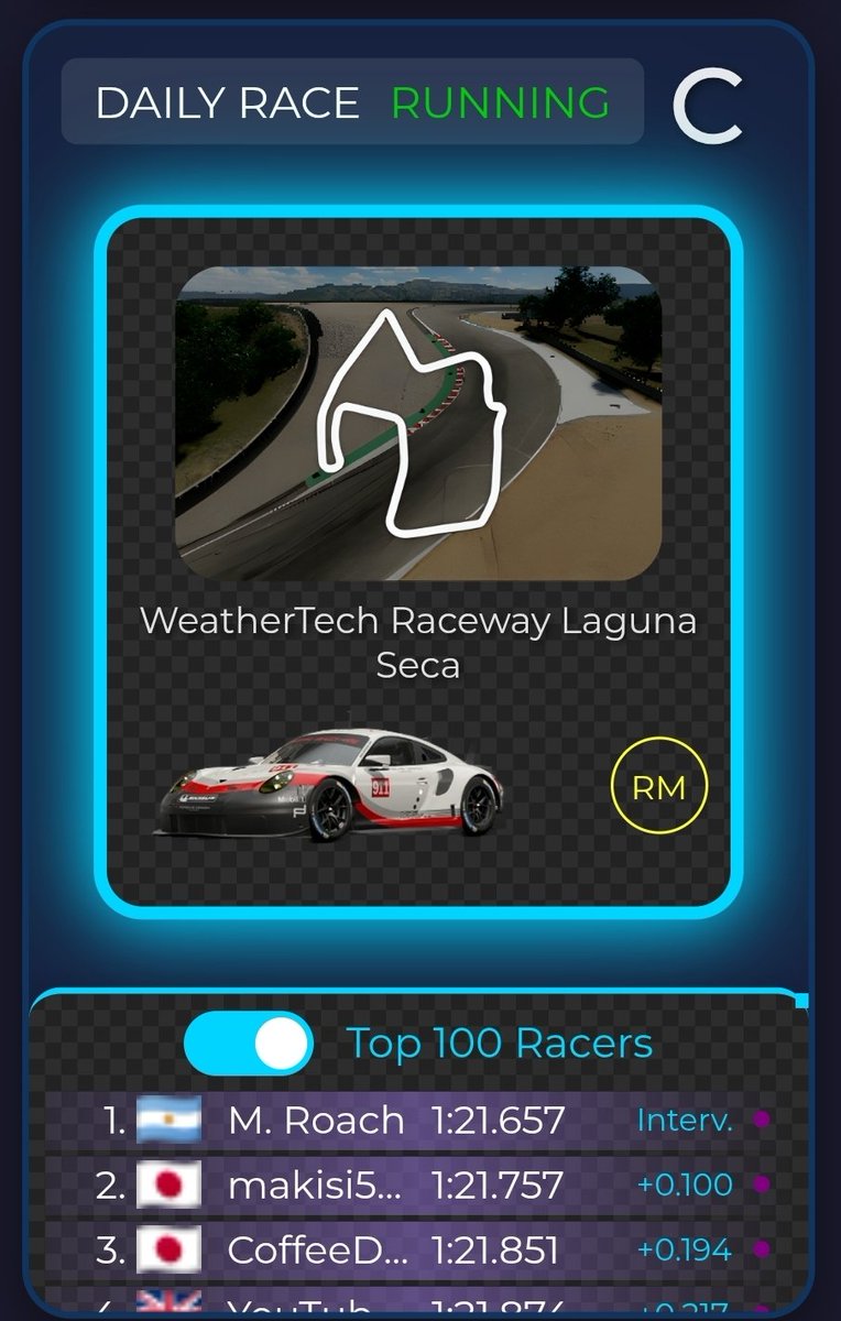 The weekly 'Daily Race' has started.

#GT7 #DailyRace #ROH