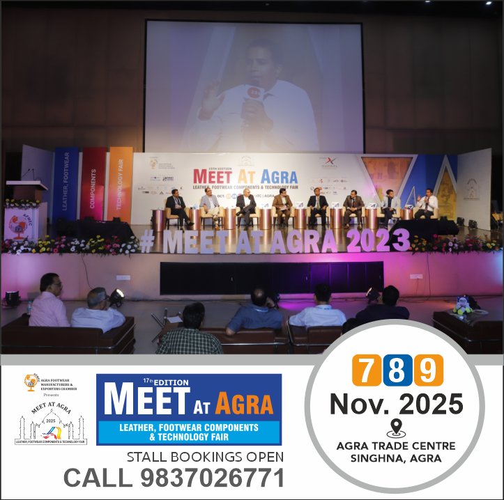 MeetatAgra's tweet photo. Meet At Agra 2025

India's Biggest Leather, Footwear Components &amp; Technology Fair.

🗓 Date: 07-08-09 November 2025
📍Venue: Agra Trade Centre, Agra

!!Book Your Space Now!!

Call 📞 +91-9837026771

#MeetatAgra2025  #AFMEC
#LeatherFair #ComponentsFair #Technologyfair #B2BFair https://t.co/lBqwinhs1K
