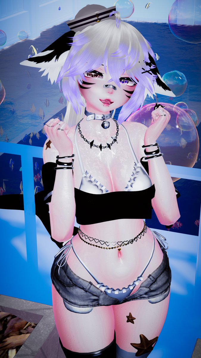 SnowCatRemmy's tweet photo. Sweet and bubbly, just like you~ 
 🤍💜

~Oshi by @WooflesVR coming soon~ https://t.co/G8IJeYzzRM
