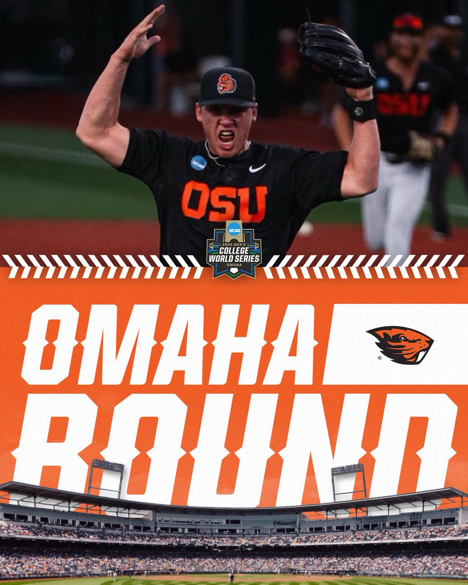 BEAVS ARE OMAHA BOUND 🦫

(8) Oregon State defeats (9) FSU, 14-10, to advance to Omaha for the Men's College World Series. 

#MCWS