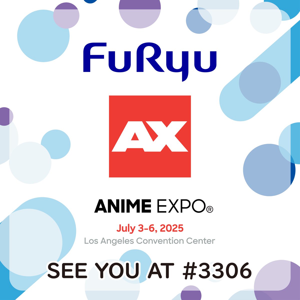 FURYU_collectib's tweet image. ／
We&apos;re heading to Anime Expo 2025!
＼

#FURYU will be at #AX2025 from July 3–6!
We’ll be showcasing a wide selection of figures and plushies,
and bringing back the fan-favorite crane game free play from last year!
Even better prizes are on the way — stay tuned for updates♬