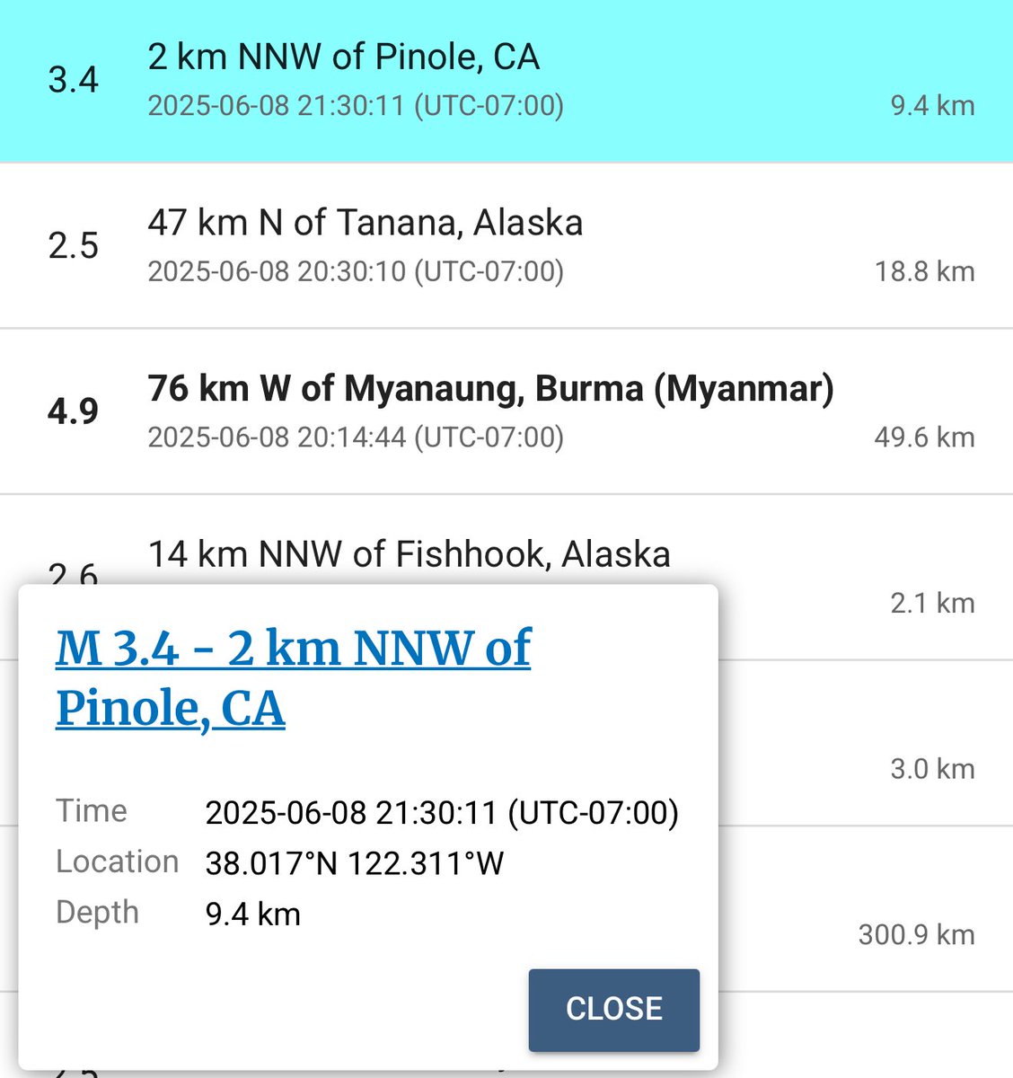 Rob Mayeda (@robmayeda) on Twitter photo Preliminary magnitude 3.4 earthquake near Pinole within the last few minutes 6/8/2025 <a href="/nbcbayarea/">NBC Bay Area</a> Preliminary magnitude 3.4 earthquake near Pinole within the last few minutes 6/8/2025 <a href="/nbcbayarea/">NBC Bay Area</a>