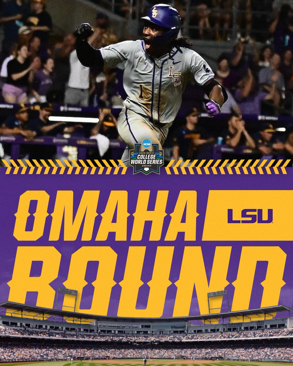 TIGERS ARE GEAUXING TO OMAHA 🐯

(6) LSU defeats West Virginia, 12-5, to advance to Omaha for the Men's College World Series. 

#MCWS