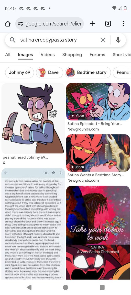 My satina creepypasta story it's now on Google image

#satinaandthedoor