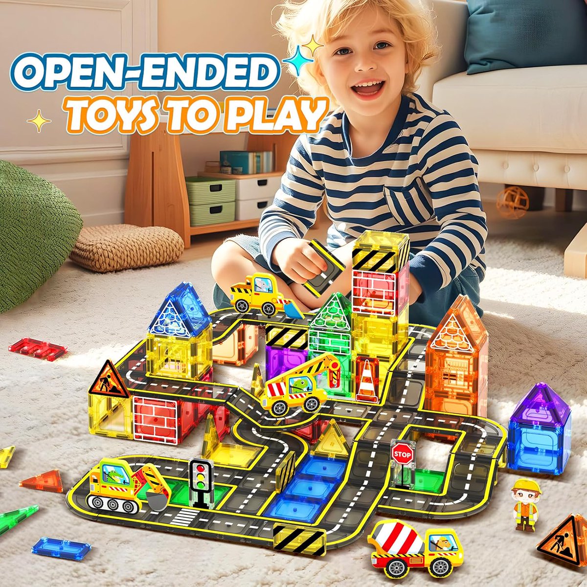 102 PCS Magnetic Tiles STEM Building Set with Roads Vehicles Dolls and Traffic Signs for Creative Fun

🚀 Huge 50% discount Get this fantastic magnetic tiles set for half the price today

• Retail Price : $39.09
• Discounted Price : $19.55
• Promo code : 7TTNHKTV
• View on