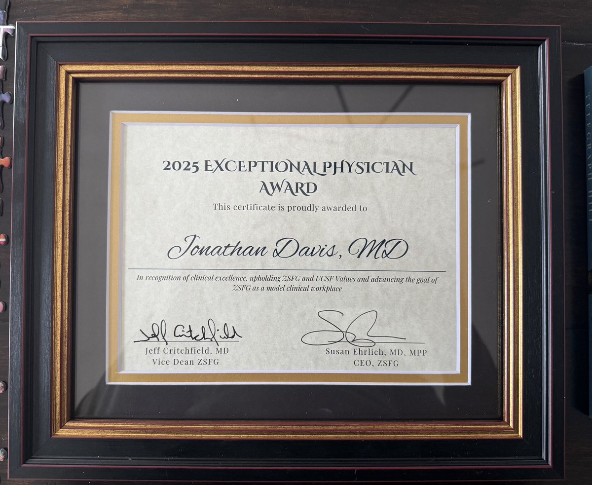 JonathanDavisHF's tweet image. Honored beyond words to receive the 2025 @UCSFMedicine @UCSF at @ZSFGCare Exceptional Physician Award. It is an incredible privilege to work alongside everyone across the SFHN. Thank you!
@UCSFIMChiefs @UCSFCardiology