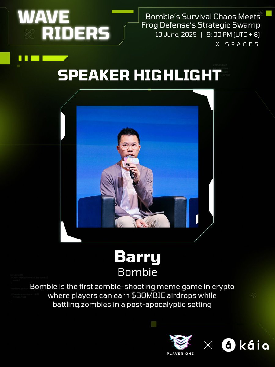 PlayerOneBit's tweet photo. Introducing: Barry @BombieBL  The Web3 Bridge Builder 🕹️

From traditional gaming boardrooms to on-chain leaderboards, Barry’s on a mission to turn Web2 gamers into Web3 degens-no jargon, just joy.

Joystick Credentials:
🎮 Ex-Traditional Gaming Exec - Built empires in Web2, now tearing down walls with Web3 firepower.
💥 @Bombie_xyz  Architect – Crafting token-driven chaos that even your Gamer-addicted cousin can’t resist.
🌐 LINE Whisperer – Partnering with 200M+ user platforms to make “crypto gaming” sound less scary, more playable.

Bombie’s Battle Cry:
Why choose between fun and profit when you can grenade-launch both?