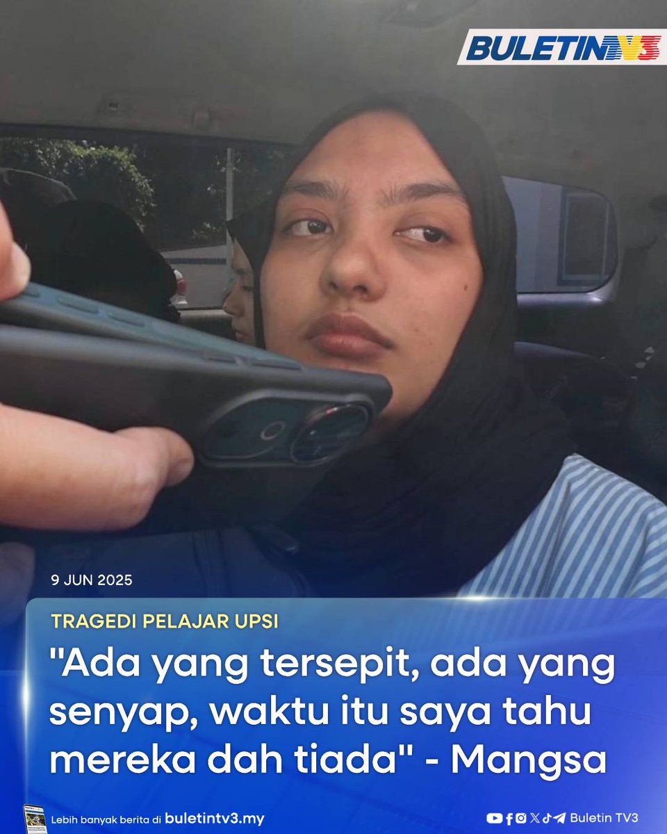 TRAGEDI PELAJAR UPSI | “Saya nampak mereka meronta-ronta, ada yang tersepit dan ada yang tiba-tiba senyap. Waktu tu saya tahu, mereka dah tiada,”

Itu luahan salah seorang pelajar Universiti Pendidikan Sultan Idris (UPSI), Aleeya Maisarah Azizzani, 21, yang terselamat dalam