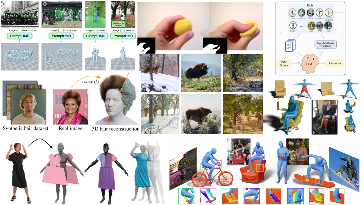 One tweet. All the CVPR2025 projects that I’m part of. In one convenient place. Come see us in Nashville!

Conference papers:

PromptHMR: Promptable Human Mesh Recovery
yufu-wang.github.io/phmr-page/

DiffLocks: Generating 3D Hair from a Single Image using Diffusion Models