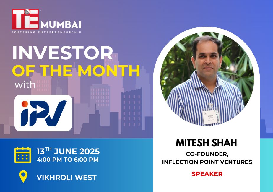 Founders! A rare chance to hear from Mitesh Shah, Co-Founder of Inflection Point Ventures (IPV) – India’s top early-stage investor.

📅 June 13 | 🕓 4–6PM | 📍 Vikhroli, Mumbai
💡 Learn what IPV looks for in founders &amp; how to raise smart capital.

🔗 Apply: