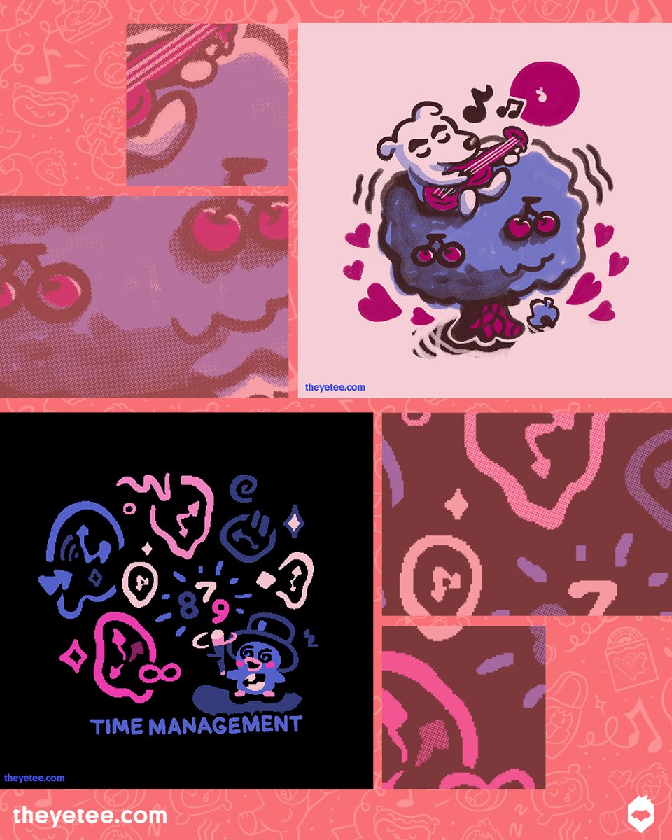 NEW! We’ve got Evening Vibes and Time Management both designed by <a href="/minilladesign/">🍄 minilla デザイン🍄</a> both #dailytees available for 24 hours only at theyetee.com