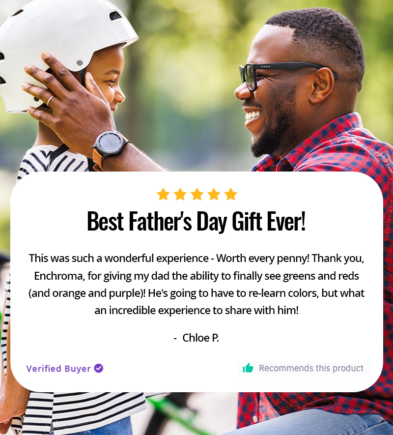 Search no further! Get ready to surprise your dad 💗

Up to 50% off color blind glasses!

 #GiftForDad #DadAppreciation #CelebrateDad #Fathersday #colorforall #enchromaglasses #enchroma #daltonico #farbenblind #daltonien #colorblind #colorblindglasses #colorblindness