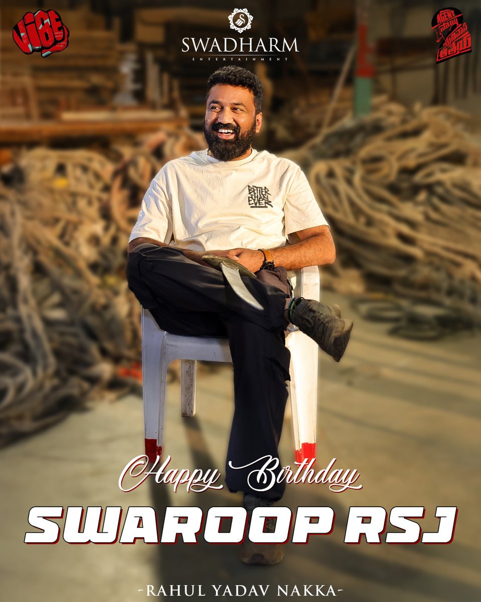 Swadharm Entertainment (@swadharm_ent) on Twitter photo Wishing a very Happy Birthday to Swaroop RSJ, the mastermind behind gripping stories and fresh perspectives. May your creativity always find new heights and inspire a generation of storytellers.
<a href="/swarooprsj/">Swaroop RSJ</a> #VIBE #agentsaisrinivasaathreya #ASSA #ASSA2 <a href="/RahulYadavNakka/">Rahul Yadav Nakka</a> Wishing a very Happy Birthday to Swaroop RSJ, the mastermind behind gripping stories and fresh perspectives. May your creativity always find new heights and inspire a generation of storytellers.
<a href="/swarooprsj/">Swaroop RSJ</a> #VIBE #agentsaisrinivasaathreya #ASSA #ASSA2 <a href="/RahulYadavNakka/">Rahul Yadav Nakka</a>