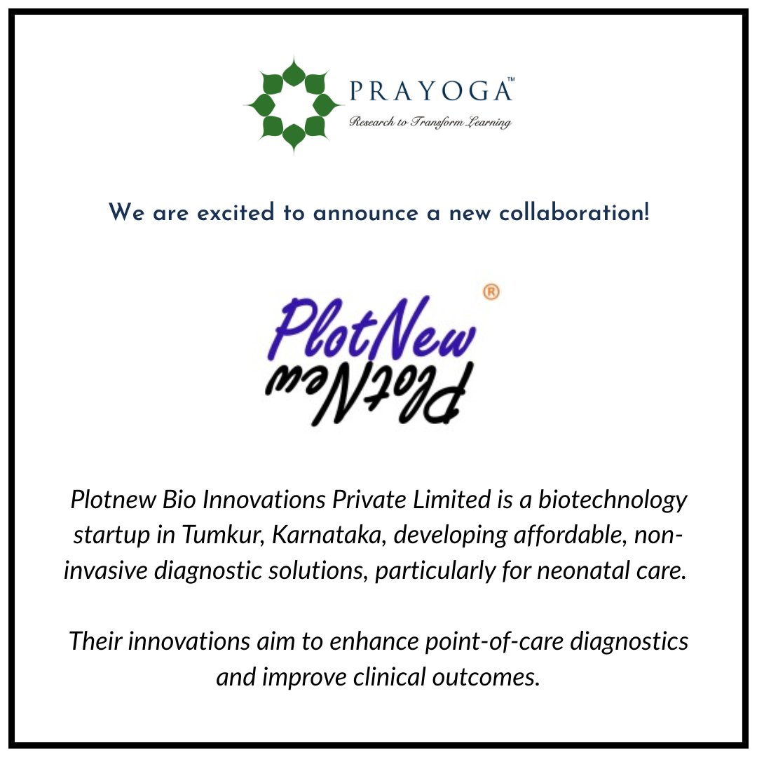 Research has the power to transform lives. Prayoga is excited to collaborate with PlotNew, a startup working at the intersection of biotechnology and care. Together, we look forward to driving innovation that matters. 

#Prayoga #ScienceForSociety #Research #Startup