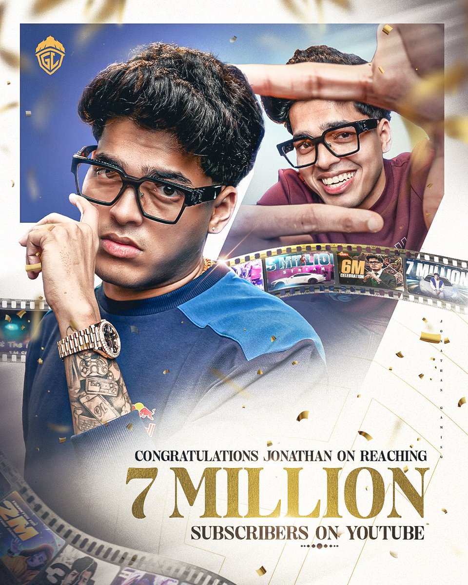 From grind to greatness congrats #Jonathan on reaching 7 million subscribers!

#DilSeGodLike #JonathanGaming