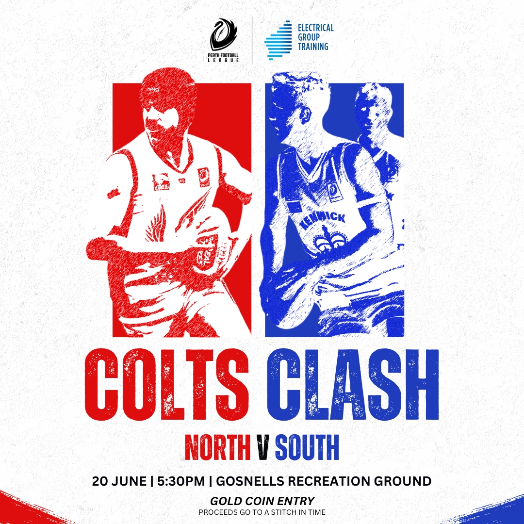 The Inaugural EGT North v South Colts Clash is coming in hot! ⚡️

📅 Friday, June 20
⏰ 5:30pm kick-off
📍 Gosnells Recreation Ground
🎟 Gold coin entry – all proceeds to A Stitch in Time
🔗 facebook.com/share/1E7HaVZd…

A showcase of emerging talent in the PFL, this clash sets the