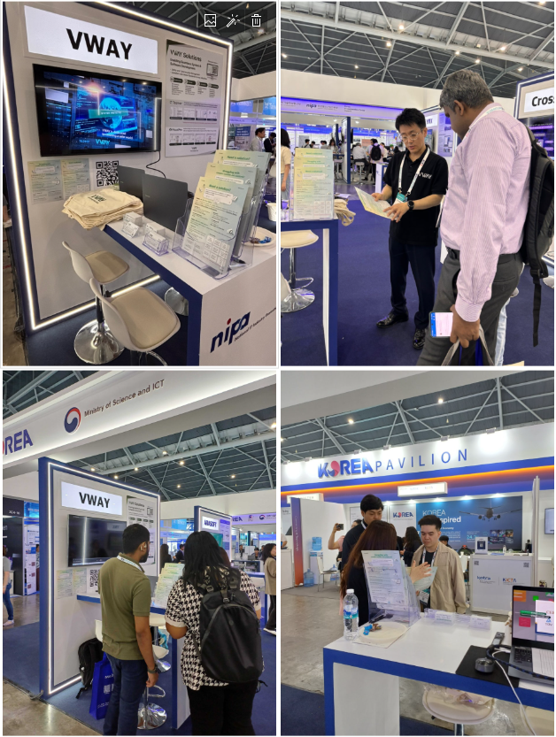 VwayCoLtd's tweet photo. VWAYが2025年5月27日〜29日に開催された
#CommunicAsia2025（Singapore EXPO)に出展し、
自社開発ソリューショであるTeamerとVisualProを
ご紹介してデモセッションを行いました。
弊社のブースへお越しいただき、
誠にありがとうございました。

#VWAY #Teamer #VisualPro #CommunicAsia2025 https://t.co/PkU2C3Wmf2