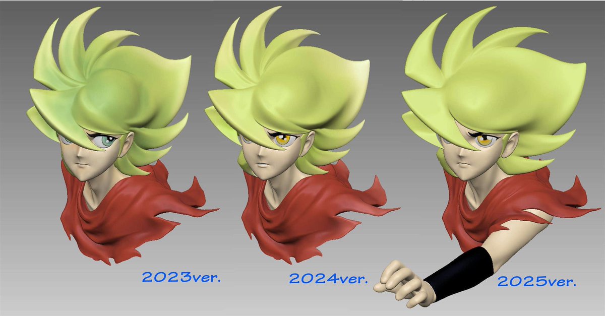 ㊗️#超人ロックの日 追加投稿その5

去年までのメインアングル方向からの比較。

うん、もう既に色々修正したいところあっちゃって…😅

つか、髪にグラデ入れるの忘れたー😭

#locke_fan 
#超人ロックの日2025 
#超人ロックの日20周年 
#聖悠紀