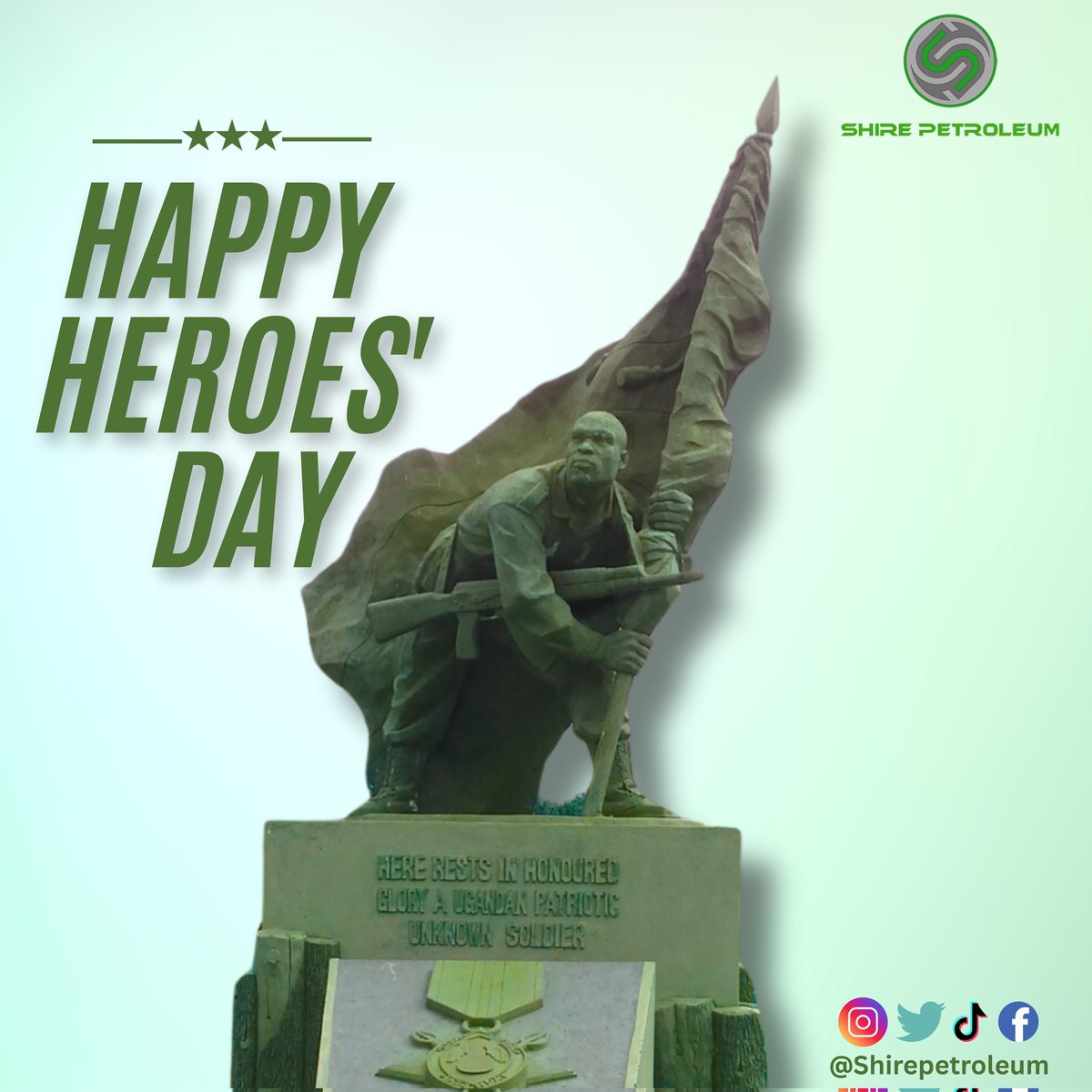 Today, we stand in honor of those who stood for us.Shire Petroleum proudly salutes the courage, sacrifice, and unwavering spirit of Uganda’s heroes.
Happy Heroes' Day 🇺🇬
#HeroesDay25 #ShirePetroleum