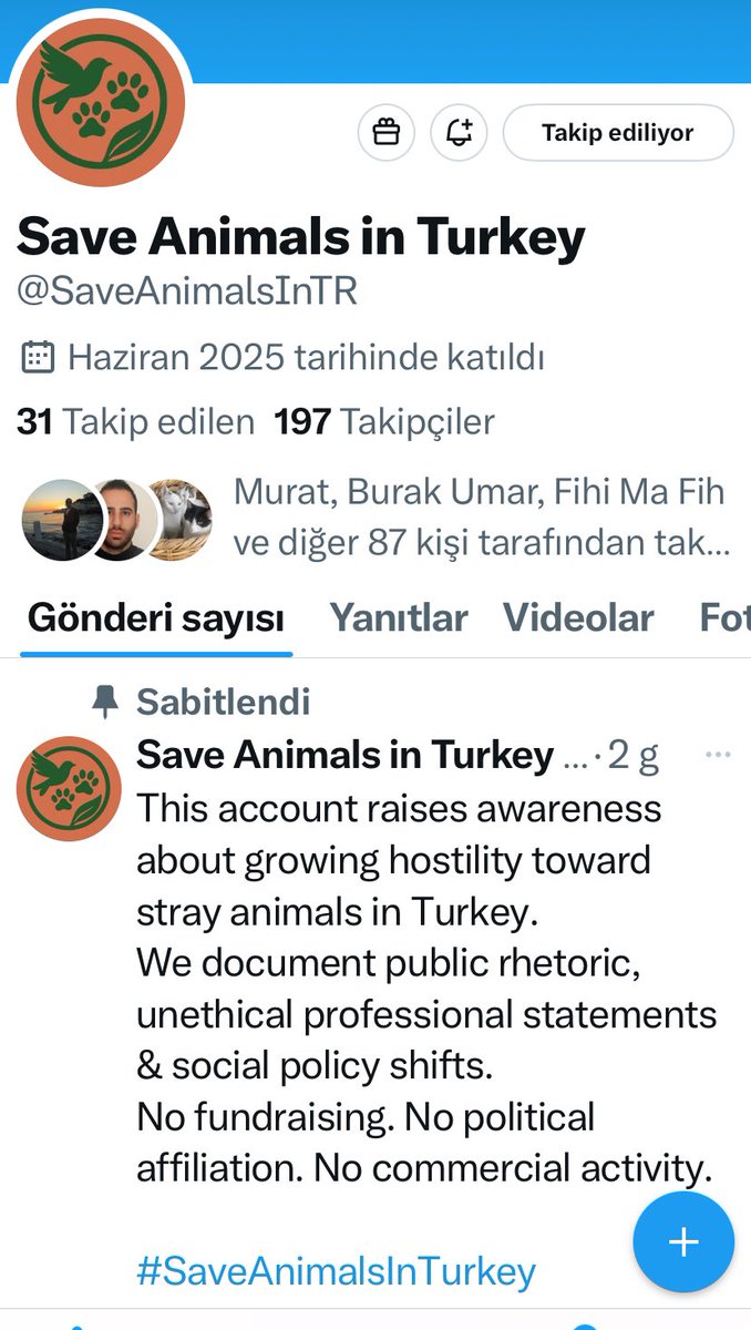 UzayMekanİnsan (@ku_ayd) on Twitter photo 📍Tüm takipçilerimden bir RİCAM VAR 🙏
📍Türkiye de zulüm gören hayvanların sesini duyuran bu sayfayı TAKİP EDELİM‼️Dışarıya açılan sesimiz olan bu sayfayı lütfen güçlendirelim 🤗👇👇👇👇👇👇
<a href="/SaveAnimalsInTR/">Save Animals in Turkey</a> 📍Tüm takipçilerimden bir RİCAM VAR 🙏
📍Türkiye de zulüm gören hayvanların sesini duyuran bu sayfayı TAKİP EDELİM‼️Dışarıya açılan sesimiz olan bu sayfayı lütfen güçlendirelim 🤗👇👇👇👇👇👇
<a href="/SaveAnimalsInTR/">Save Animals in Turkey</a>