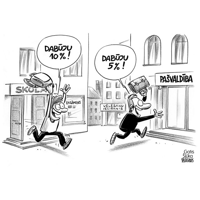 KarikaturaLv's tweet photo. Arī šogad @IZM_gov_lv minimālo slieksni 9. klašu centralizēto eksāmenu nokārtošanai saglabāja 10% līmenī.
IZM raizējās, ka tā celšana palielinātu eksāmenus nenokārtojušo 9. klašu skolēnu skaitu, attiecīgi radot lielāku personu loku bez pamatizglītības. @lasilvportals https://t.co/qOoT9LbvWw