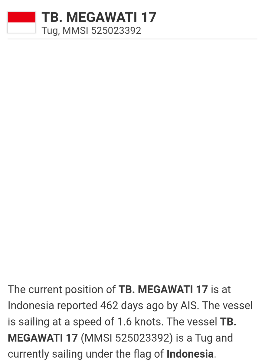 Ooh Iyah TB Megawati V dan TB Megawati  17, apakah itu milik dari mantan Presiden Bu Megawati Soekarnoputri   ?

Lagi ngapain yah 462 hari yg lalu, ada di perairan itu ?