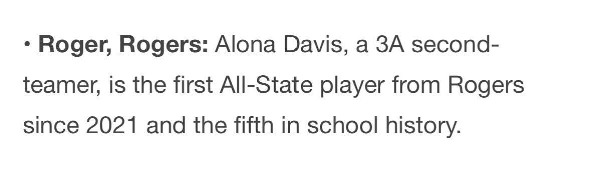 Congratulations Alona Davis on being selected for All-State! Roll Blue💙🤍