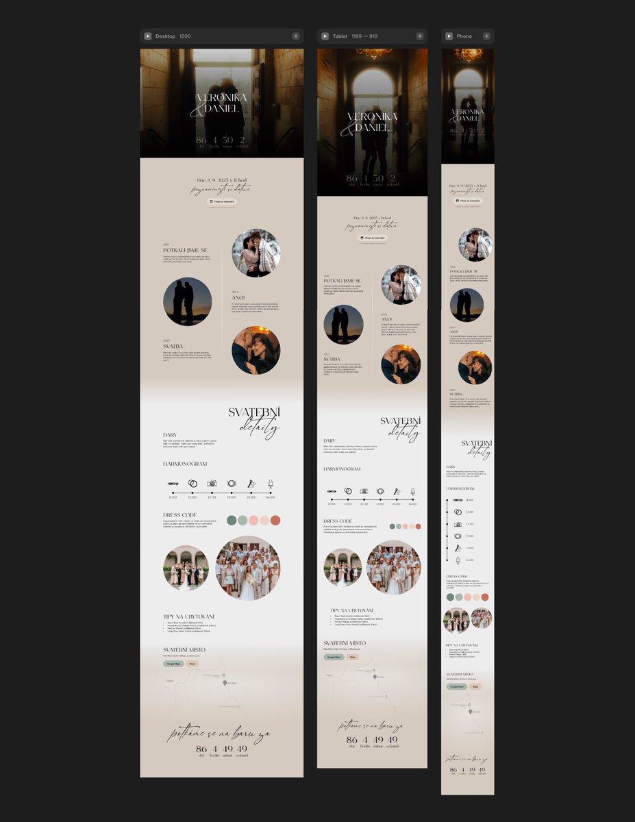 Spent my sunday building our wedding website in <a href="/framer/">Framer</a> 

The manager (read: fiancée) had some feedback — but after a few tweaks, she gave it the green light ✅

What do you guys think?