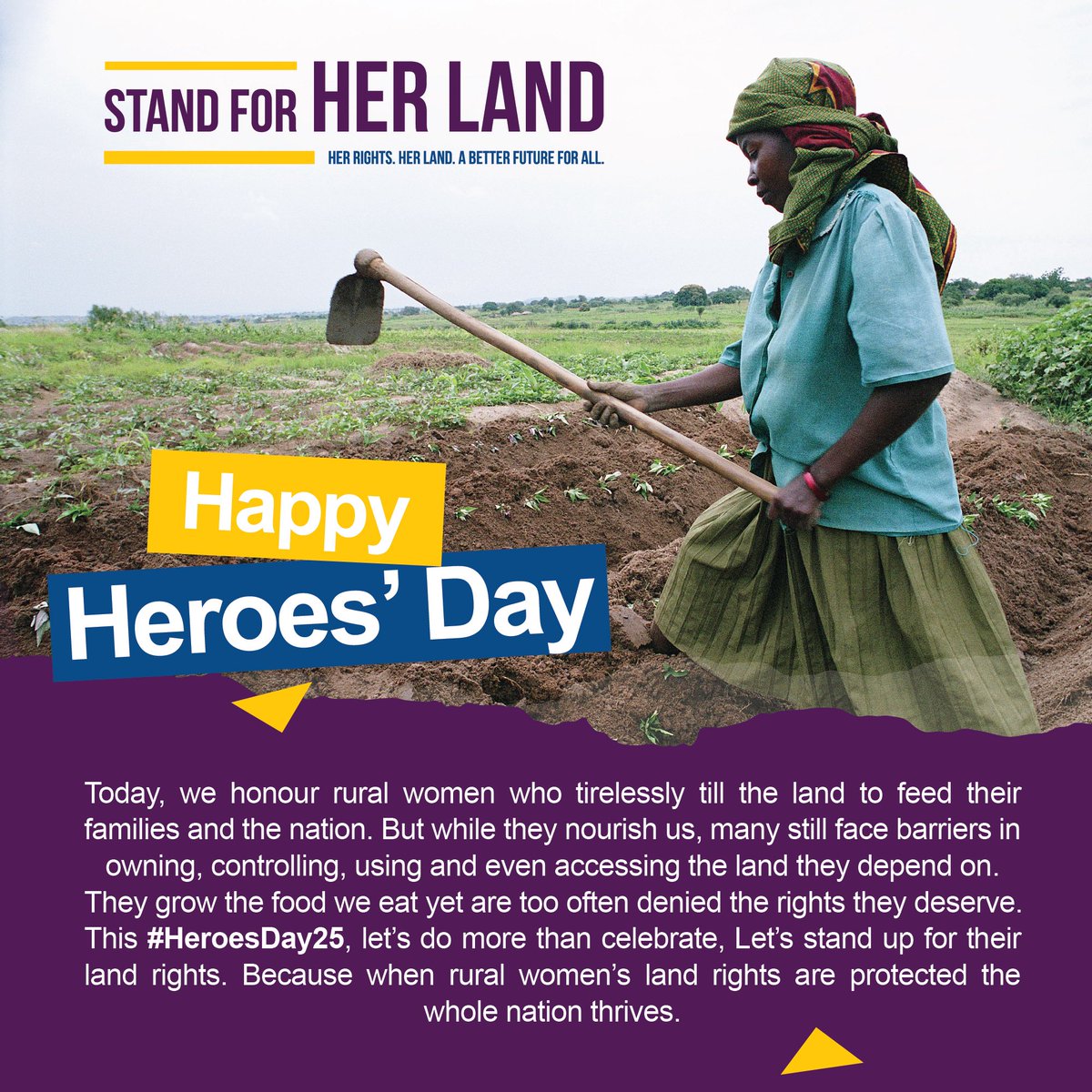Today, we honor the rural women farmers who rise with the sun, till the land and feed the nation. 
Their hands grow the food we eat everyday and their strength sustains our families, and their labor powers Uganda’s economy.

They are the True Unsung Heroes
#HeroesDay25