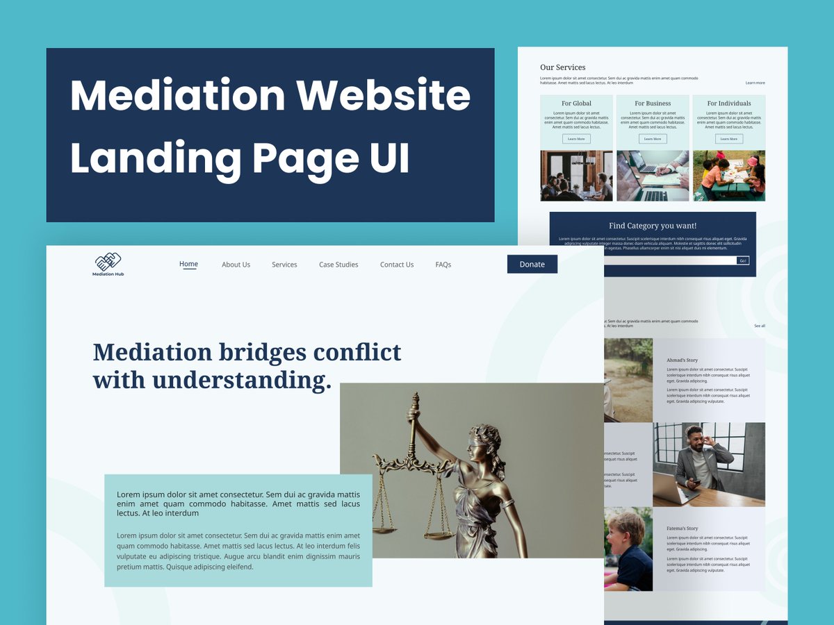 sakibbmohtaram's tweet image. Modern Mediation Website Landing Page UI Design 🌐⚖️