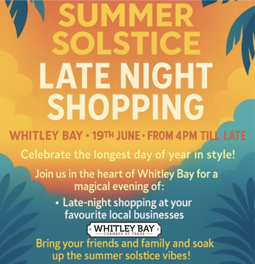 Just like our Late-Night Christmas event - only warmer ☀️
#whitleybay