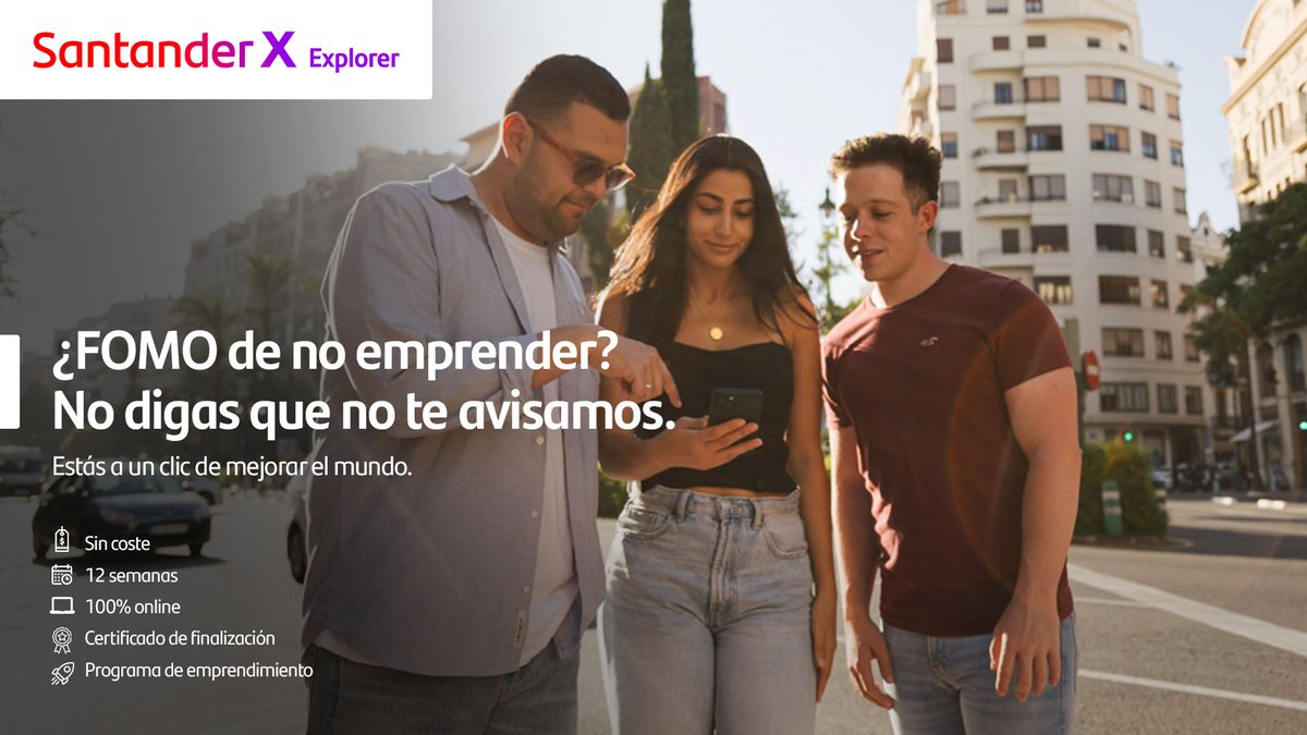Gestión de Investigación y Transferencia UPSA (@gitupsa) on Twitter photo 📢¿Estás esperando un contrato? Mejor contrátate tú: inscrÃbete en el programa #SantanderXExplorer de <a href="/SantanderX/">Santander X</a> y prueba sin coste si tu idea puede llevarte a ser el CEO de tu propia vida.
📅 Hasta: 18/08/2025
👤 Estudiantes, PDI y PTGAS de <a href="/upsa/">UPSA</a>
🔗explorerbyx.org/lk/ilvzs3dk 📢¿Estás esperando un contrato? Mejor contrátate tú: inscrÃbete en el programa #SantanderXExplorer de <a href="/SantanderX/">Santander X</a> y prueba sin coste si tu idea puede llevarte a ser el CEO de tu propia vida.
📅 Hasta: 18/08/2025
👤 Estudiantes, PDI y PTGAS de <a href="/upsa/">UPSA</a>
🔗explorerbyx.org/lk/ilvzs3dk