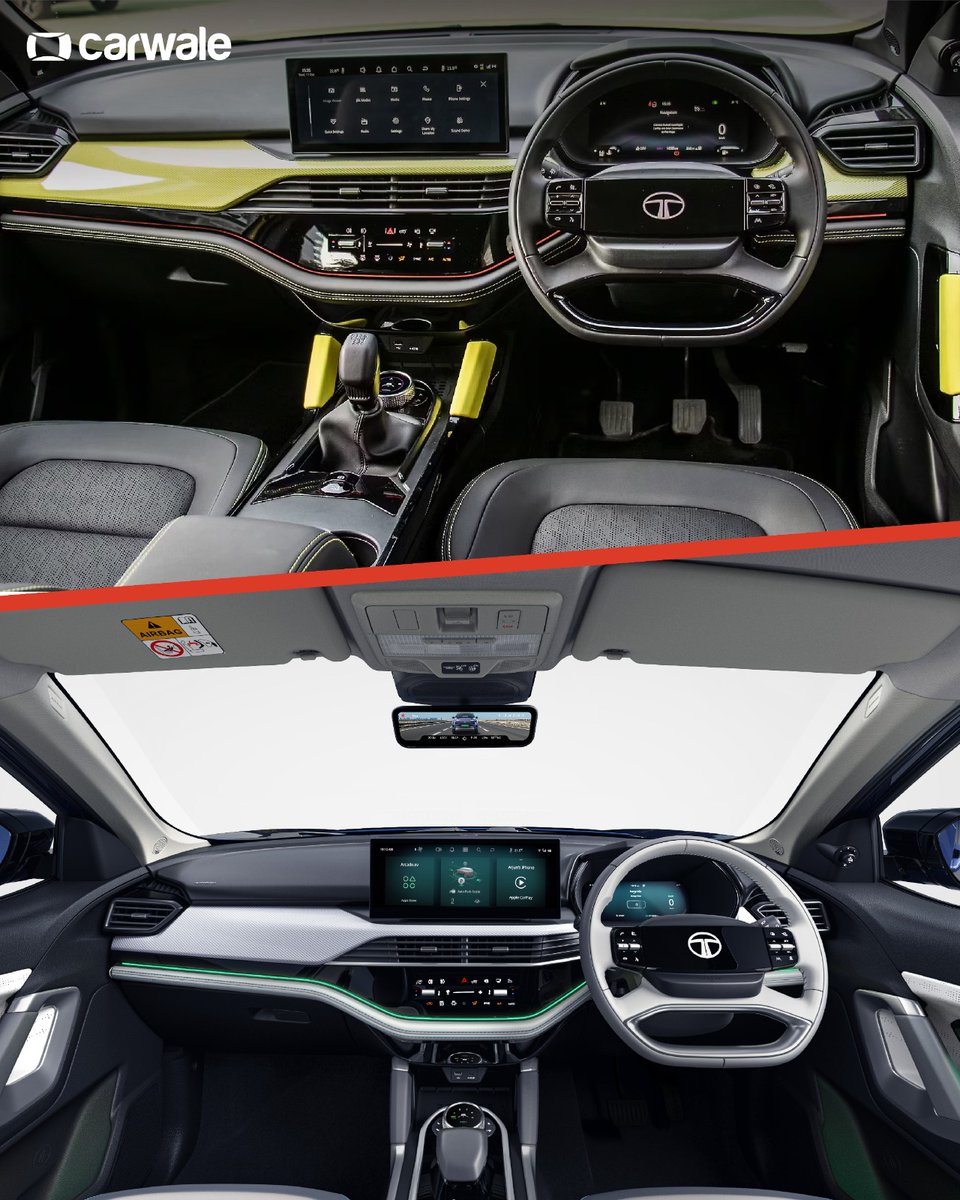 CarWale's tweet photo. The Tata Harrier EV is here and grabbing all the spotlight! ⚡🚗
Here’s a quick look at how it stacks up against the ICE Harrier.

Which one would you pick? Tell us in the comments! 🔍👇

#tata #harrierev #tataharrierev #tatamotors #EVvsICE #CarComparison #cars #automobiles #carupdates #automobileupdates #carimages #carphotos