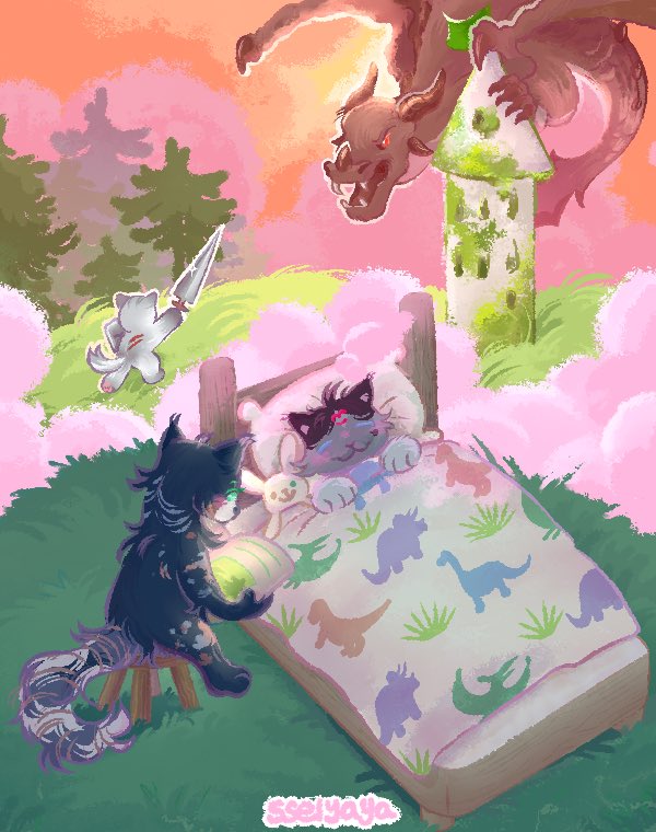 🏰 The tale of the dragon and the brave knight, what is its ending?
#art #digitalart #illustration