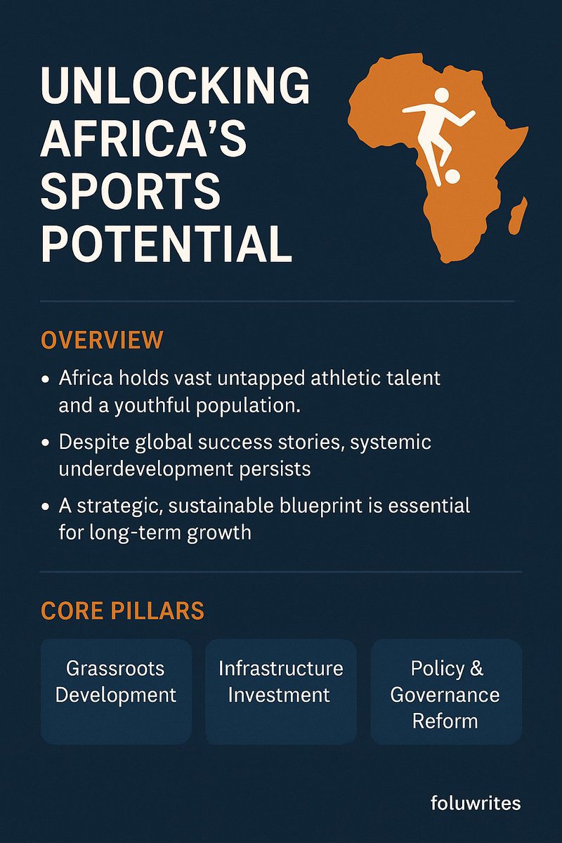 OmosegbonIsaac's tweet image. Africa’s sports parade a lot of world-class talent, but  with the right mix of investment, policy reform &amp;amp; grassroots development, Africa can rise as a global sports powerhouse.  #AfricaRising #SportsDevelopment
#Nigeria #unlockpotential #africa #ondostate