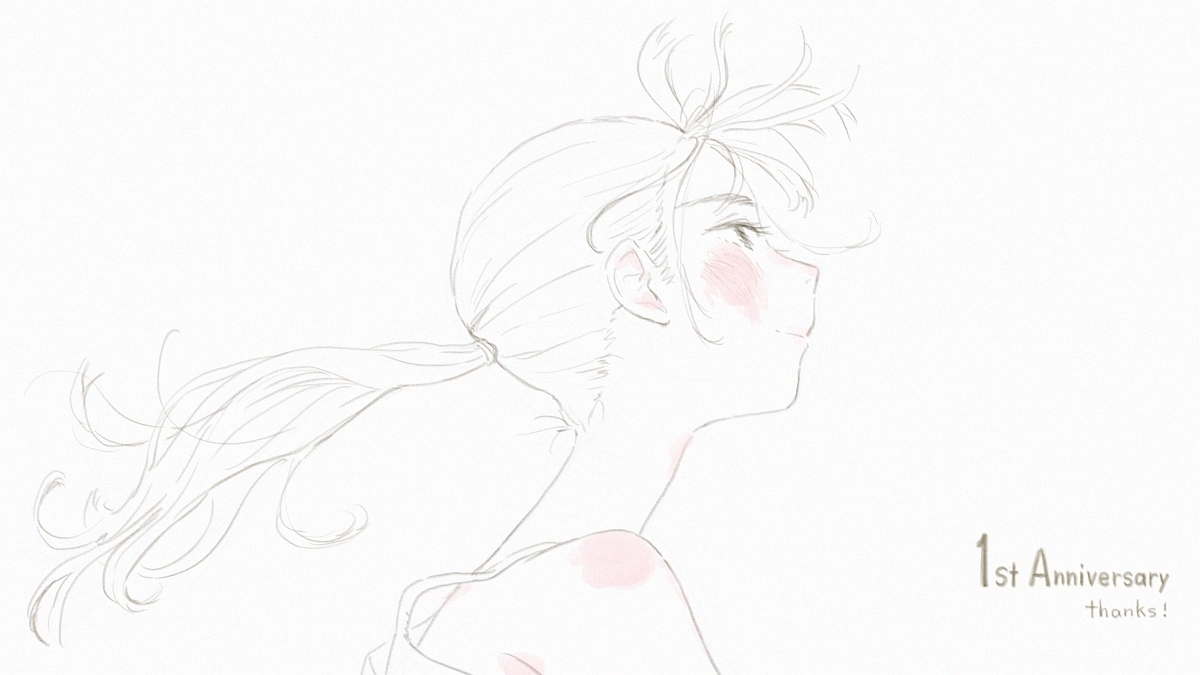 【スタジオアサッテ　1周年記念】
お祝いイラストラストは
弊社内クリエイターの石田祐康さんです！

約束された場所から一歩でも先へ。
色んな風の匂いや音に耳を傾けつつ
新しい表現に挑戦し
明日ではなく明後日の方に進んでいけたら良いなと思います✨

これからも応援よろしくお願い致します！