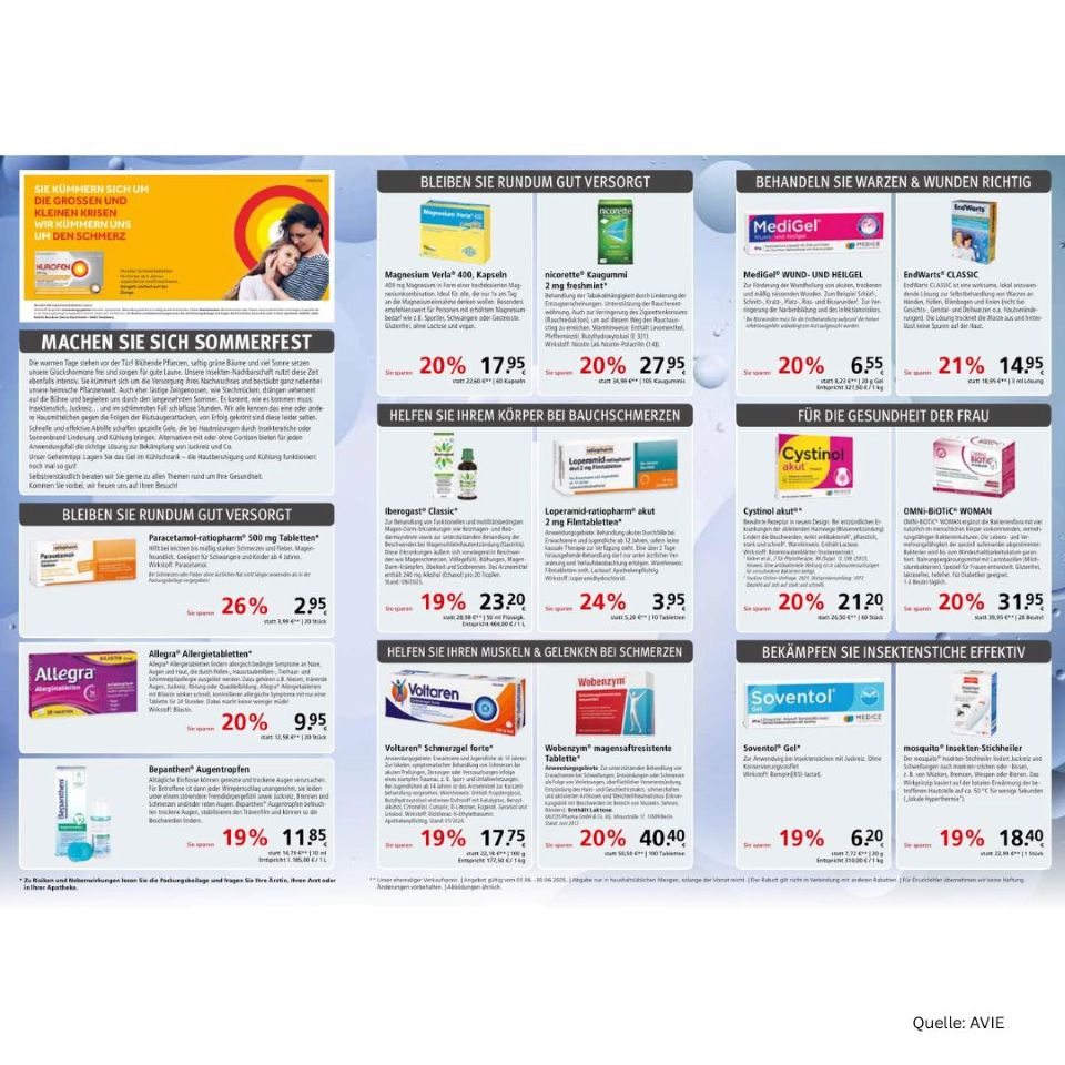 Profitieren Sie von unseren günstigen Preisen und #sparen Sie bis zu 26%! Nutzen Sie auch gerne 4 x unsere 10%-Rabattcoupons auf #Artikel aus unserer #Freiwahl. (Gilt nicht bei Angebotsware.) Hier geht es zu den Angeboten: avie-apotheken-papenburg.de