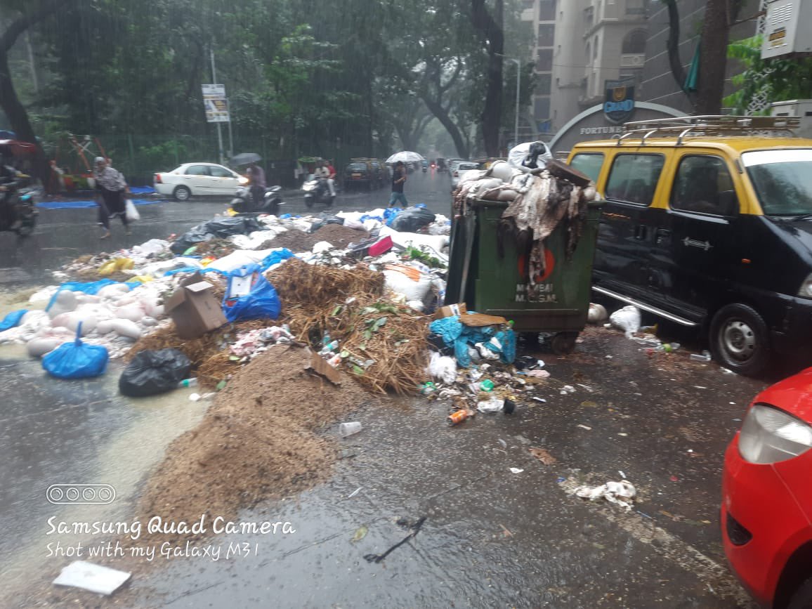 Huge garbage dump has collected outside Shamrock apartments Agripada, at the junction of meghraj sethi Marg and Cyrus Avenue. <a href="/mybmcWardE/">WARD E BMC</a> please attend to this immediately. The whole area is smelling.. <a href="/mybmc/">माझी Mumbai, आपली BMC</a> <a href="/mybmcSWM/">BMC SWM</a>