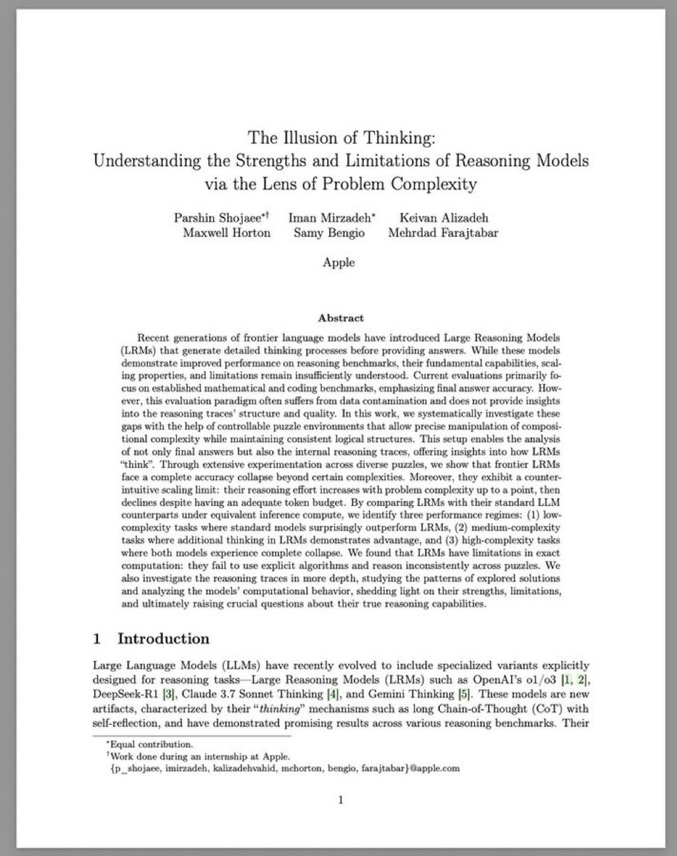 hamptonism's tweet photo. The Illusion of Thinking: https://t.co/mAfSHYqYDw