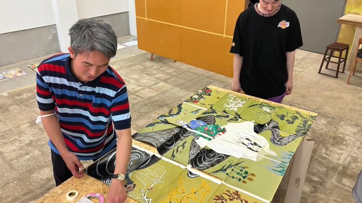 弓指 寛治 直筆彩色画 絵馬（ 大サイズ ）