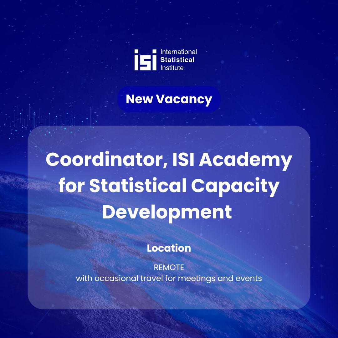 Now hiring for: Coordinator, ISI Academy for Statistical Capacity Development. Help shape the future of global statistical capacity development. 

Find information &amp; apply now: isi-web.org/article/isi-va…

#ISIAcademy #statistics #capacitydevelopment #hiring